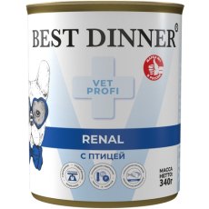 Best Dinner Vet Profi Renal / Диетический корм Бест Диннер для собак с Птицей (цена за упаковку)
