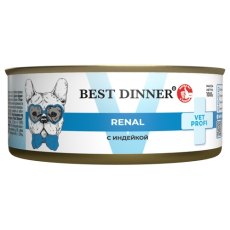 Best Dinner Vet Profi Renal / Диетический корм Бест Диннер для собак с Индейкой (цена за упаковку)