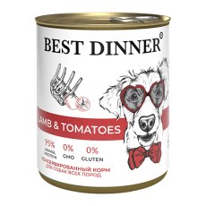 Best Dinner Lamb & Tomato / Консервы Бест Диннер для собак всех пород Ягненок с томатами (цена за упаковку)