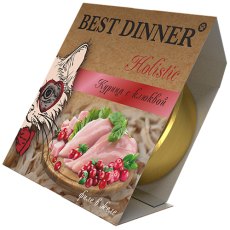 Best Dinner Holistic / Консервы Бест Диннер Холистик Стерилизованных кошек Мясные волокна в желе Курица с Клюкво (цена за упаковку)