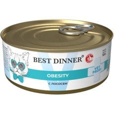 Best Dinner Vet Profi Obesity / Диетический корм Бест Диннер для кошек с Лососем (цена за упаковку)