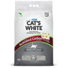 Cat's White Activated Carbon Spring Fresh / Комкующийся наполнитель Кэтс Уайт для кошачьего туалета с Активированным углем и ароматом Весенней свежести