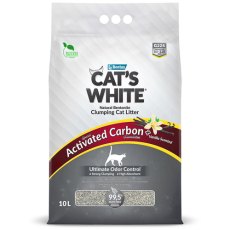 Cat's White Activated Carbon Vanilla / Комкующийся наполнитель Кэтс Уайт для кошачьего туалета с Активированным углем и ароматом Ванили