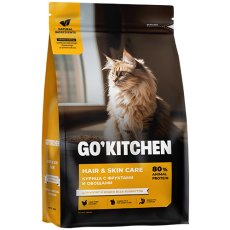 GO KITCHEN Hair+Skin Care Chicken / Cухой корм Гоу Китчен для Котят и кошек всех возрастов свежая Курица Фрукты и Овощи