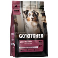 GO KITCHEN Sensitivities Duck / Сухой Беззерновой корм Гоу Китчен для Щенков и собак с Чувствительным пищеварением Утка