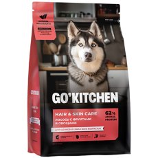 GO KITCHEN Hair+Skin Care Salmon / Сухой корм Гоу Китчен для Щенков и собак всех возрастов свежий Лосось и Овсянка