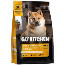 GO KITCHEN Hair+Skin Care Chicken / Сухой корм Гоу Китчен для Щенков и собак всех возрастов свежая Курица Фрукты и Овощи