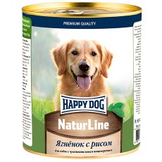 Happy Dog NaturLine / Консервы Хэппи Дог для собак Ягненок с рисом (цена за упаковку, Россия)