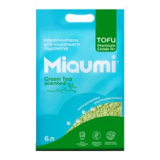 Miaumi Tofu Green Tea Scented / Комкующийся наполнитель Мяуми для кошачьего туалета с ароматом Зеленого чая