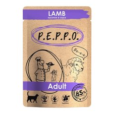P.E.P.P.O. Lamb / Влажный корм Паучи Пеппо для кошек Ягненок кусочки в соусе (цена за упаковку)