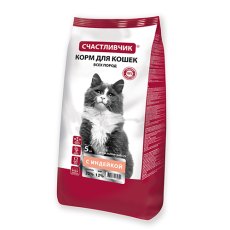 Счастливчик Сухой корм для кошек всех пород с Индейкой