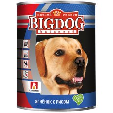 Зоогурман Big Dog Влажный корм Консервы для собак Ягненок с рисом (цена за упаковку)