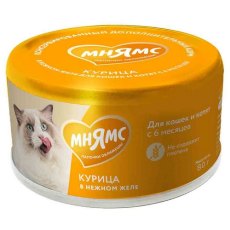 Мнямс Влажный корм для кошек и котят старше 6 месяцев Курица в нежном желе (цена за упаковку)