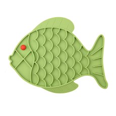Mr.Kranch / Лизательный коврик Мистер Кранч для животных для Медленного поедания Силиконовый Рыбка Зеленый
