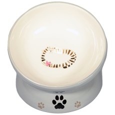 Mr.Kranch / Миска керамическая для кошек на подставке Серая