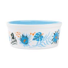 Mr.Kranch / Миска фарфоровая Мистер Кранч для собак и кошек Тропики Голубая