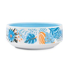 Mr.Kranch / Миска фарфоровая Мистер Кранч для собак и кошек Тропики Голубая