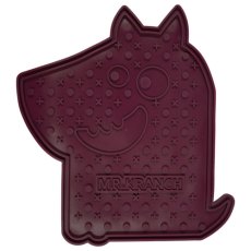 Mr.Kranch / Лизательный коврик Мистер Кранч для животных для Медленного поедания Силиконовый на присосках бордовый