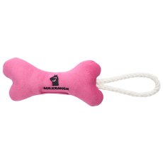 Mr.Kranch / Игрушка Мистер Кранч для собак Мелких и Средних пород Косточка с канатом Нежно-розовая