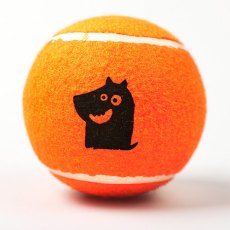 Mr.Kranch / Игрушка Мистер Кранч для собак Теннисный мяч большой с пищалкой оранжевый