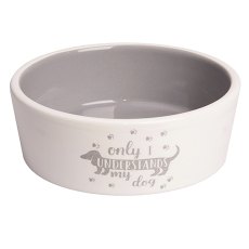 Mr.Kranch Only I Understand My Dog / Миска керамическая для собак Лапки Серая