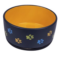 Mr.Kranch / Миска керамическая для собак Черная с Оранжевым