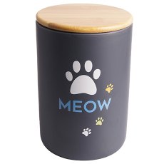 Mr.Kranch Meow / Бокс керамический для хранения корма для кошек Черный