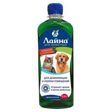 Лайна для животных / Средство для дезинфекции и уборки помещений Устраняет запахи и метки животных Пихта