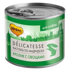 Мнямс Влажный корм Консервы для собак всех пород Касуэла по-мадридски Кролик с овощами (цена за упаковку)