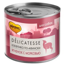 Мнямс Влажный корм Консервы для собак всех пород Клефтико по-афински Ягненок с морковью (цена за упаковку)