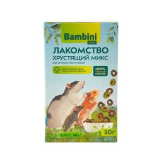 Bambini Pets / Лакомство Бамбини Петс для крыс и хомячков Хрустящий микс