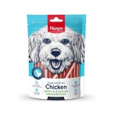 Wanpy Jerky & Codfish Sandwhiches / Лакомство Ванпи в форме Сэндвича Курица Треска