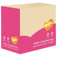 Мнямс Крем-лакомство для кошек и котят с 4 месяцев Ассорти вкусов с тунцом (цена за упаковку)