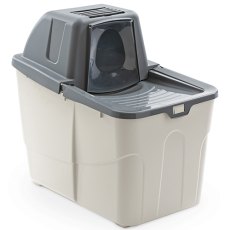 MPS Buxo Close / МПС Био-туалет для кошек с закрытым входом сверху, в комплекте с совком и угольным фильтром Серый