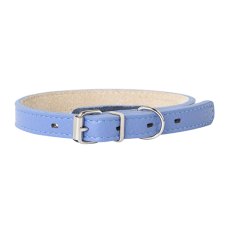 Mr.Kranch / Ошейник Мистер Кранч для собак из Натуральной кожи Прямой Васильковый