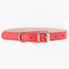 Mr.Kranch / Ошейник Мистер Кранч для собак из Натуральной кожи Прямой Красный