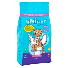 KikiKat Natural Mountain Fresh Scented / Комкующийся наполнитель Кикикэт для кошачьего туалета Бентонитовый супер-белый Горная свежесть