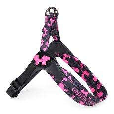 United Pets Complete me Identity / Шлейка Юнайтед Петс для собак черная с розовым