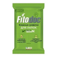 Fitodoc / Влажные салфетки Фитодок для лап собак и кошек