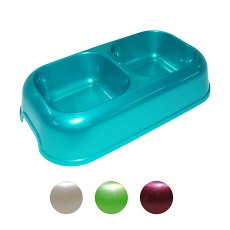 Homepet / Миска Хоумпет для животных Квадратная Двойная Цвета в ассортименте