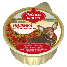 Родные Корма / Консервы для собак Индейка по-Строгановски (цена за упаковку)