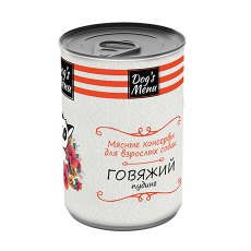 Dogs Menu / Консервы Догс Меню для взрослых собак Говяжий пудинг (цена за упаковку)
