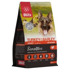 Blitz Sensitive Adult All Breeds Turkey & Barley / Сухой корм Блиц для взрослых собак всех пород Индейка ячмень