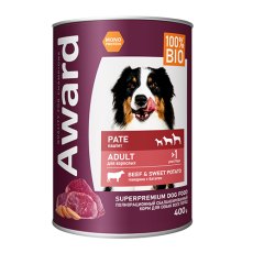 Award Adult / Влажный корм Авард для взрослых собак Паштет из говядины с бататом (цена за упаковку)