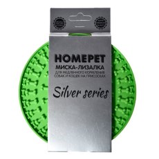 Homepet Silver Series / Миска-лизалка Хоумпет для собак и кошек для медленного кормления на присосках Зеленая
