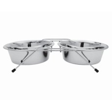 Homepet Rack / Миска Хоумпет для домашних животных Металлическая двойная на подставке