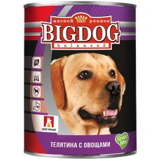 Зоогурман Big Dog Влажный корм Консервы для собак Телятина с овощами (цена за упаковку)