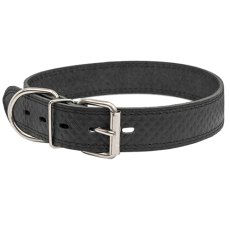 Homepet / Ошейник Хоумпет для собак Кожаный простроченный с тиснением Ромбы Черный