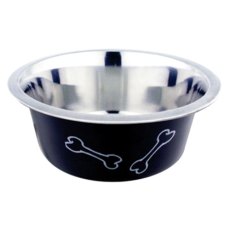 Homepet Color Косточки / Миска Хоумпет для домашних животных Металлическая Черная