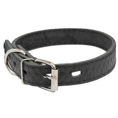 Homepet / Ошейник Хоумпет для собак Кожаный простроченный с тиснением Ромбы Черный